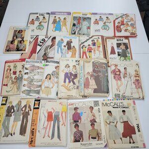 Lot of 21 Vintage Sewing Patterns Womens, Teens, Men Mixed  Brands